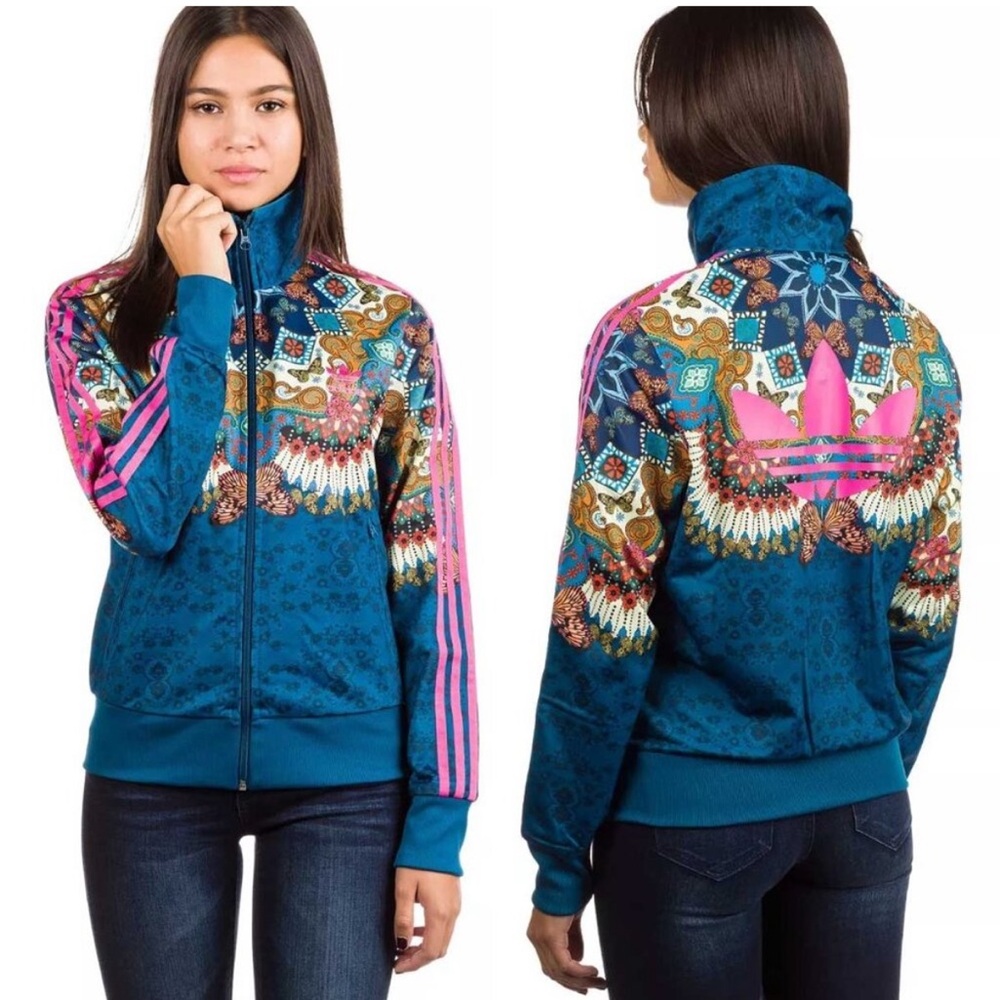 Farm Rio X Adidas Originals- Borbomix 3-stripe full zipper Track Jacket Size:XS